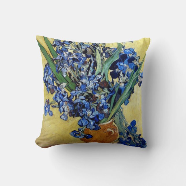 Vincent van Gogh, blue irises Cushion (Front)