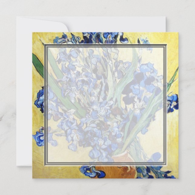 Vincent van Gogh, blue irises in yellow background (Front)