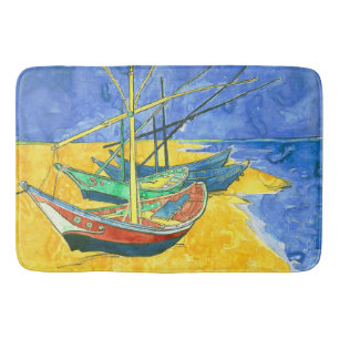 Vincent van Gogh Boats at Saintes-Marie watercol Bath Mat