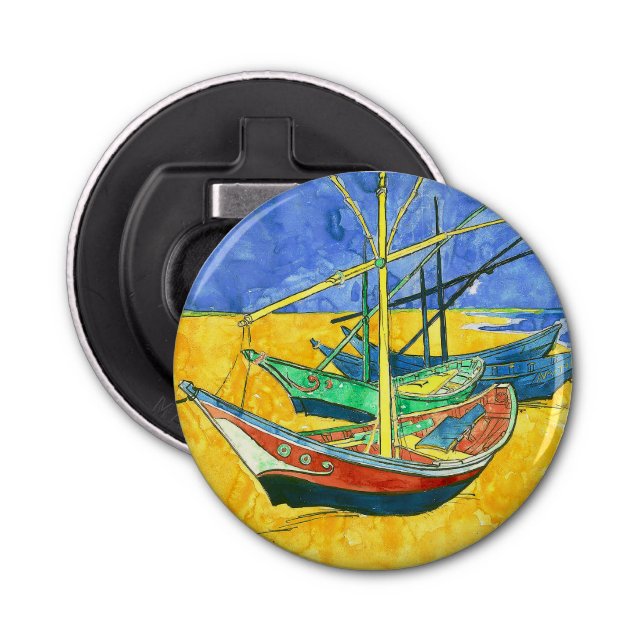 Vincent van Gogh Boats at Saintes-Marie watercol   Bottle Opener (Front)