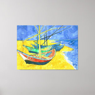 Vincent van Gogh Boats at Saintes-Marie watercol Canvas Print