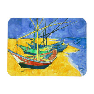 Vincent van Gogh Boats at Saintes-Marie watercol  Magnet
