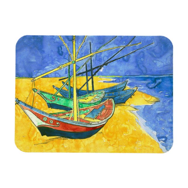 Vincent van Gogh Boats at Saintes-Marie watercol  Magnet (Horizontal)