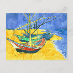 Vincent van Gogh Boats at Saintes-Marie watercol  Postcard