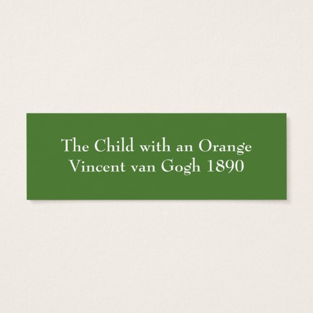 Vincent van Gogh Bookmark (Back)