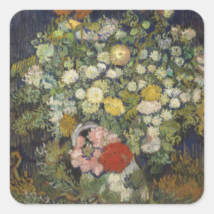 Vincent Van Gogh   Bouquet of Flowers in a Vase Square Sticker