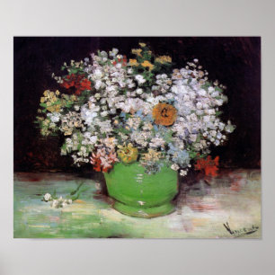 Vincent Van Gogh - Bowl With Zinnias Fine Art Poster