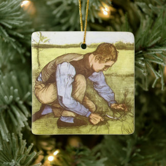Vincent van Gogh - Boy Cutting Grass with Sickle Ceramic Ornament