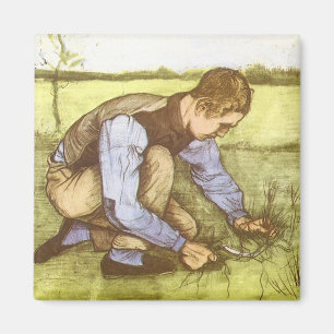 Vincent van Gogh - Boy Cutting Grass with Sickle Magnet