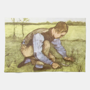 Vincent van Gogh - Boy Cutting Grass with Sickle Tea Towel