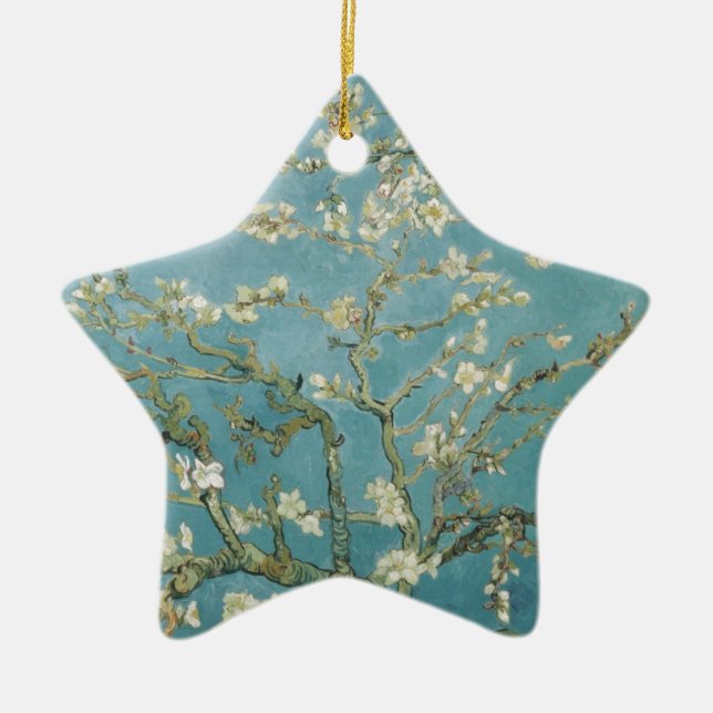 Vincent Van Gogh Branches of Almond Tree Ceramic Tree Decoration (Front)