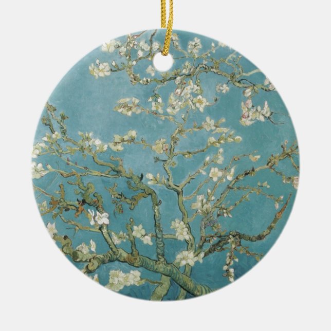 Vincent Van Gogh Branches of Almond Tree Ceramic Tree Decoration (Front)