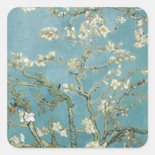 Vincent Van Gogh Branches of Almond Tree Square Sticker