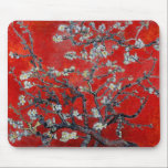 Vincent van Gogh Branches with Almond Blossom Mouse Mat<br><div class="desc">Vincent van Gogh Branches with Almond Blossom still life impressionism painting very Asian in red  : floral fine art post impressionist</div>
