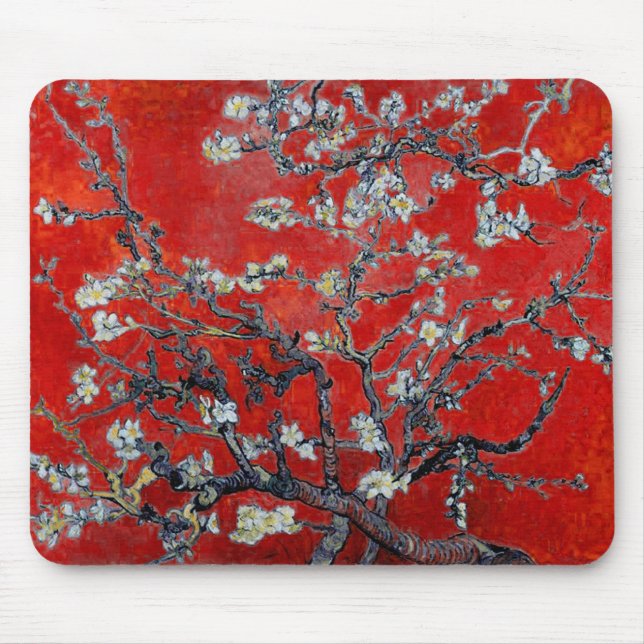Vincent van Gogh Branches with Almond Blossom Mouse Mat (Front)
