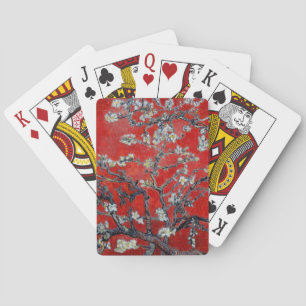 Vincent van Gogh Branches with Almond Blossom Red Playing Cards