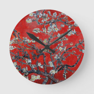 Vincent van Gogh Branches with Almond Blossom Round Clock