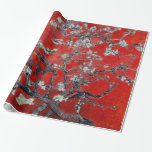 Vincent van Gogh Branches with Almond Blossom Wrapping Paper<br><div class="desc">Vincent van Gogh Branches with Almond Blossom in red for wrapping paper for that special gift to someone; post impressionism fine art painting Asian Chinese Japanese Oriental</div>