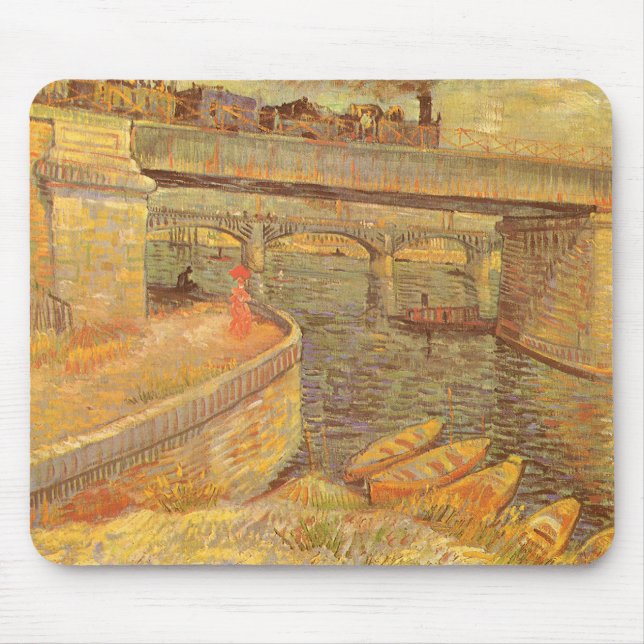 Vincent van Gogh Bridges Across the Seine Asnieres Mouse Mat (Front)