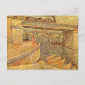 Vincent van Gogh Bridges Across the Seine Asnieres Postcard