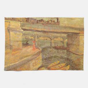 Vincent van Gogh Bridges Across the Seine Asnieres Tea Towel