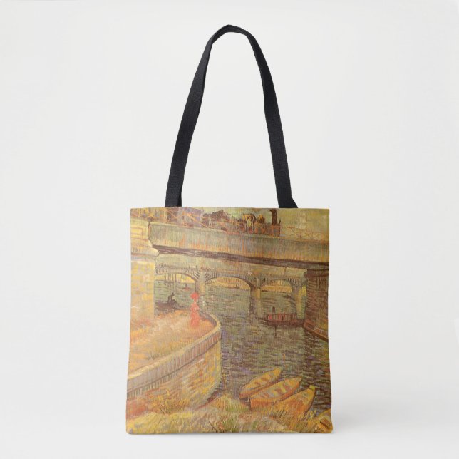 Vincent van Gogh Bridges Across the Seine Asnieres Tote Bag (Front)
