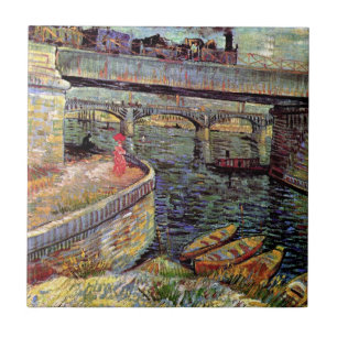 Vincent Van Gogh - Bridges Across The Seine Tile