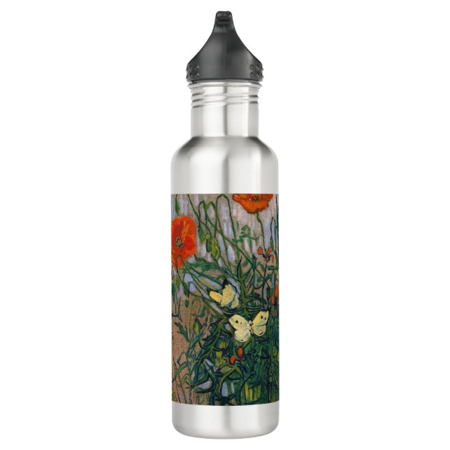 Vincent van Gogh - Butterflies and Poppies 710 Ml Water Bottle (Right)