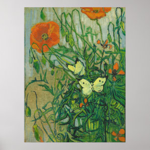 Vincent Van Gogh - Butterflies and poppies April 1 Poster