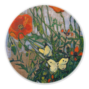 Vincent van Gogh - Butterflies and Poppies Ceramic Knob