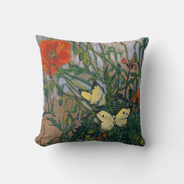 Vincent van Gogh - Butterflies and Poppies Cushion (Front)