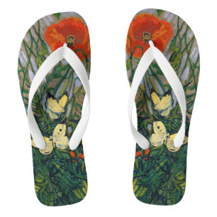 Vincent van Gogh - Butterflies and Poppies Flip Flops