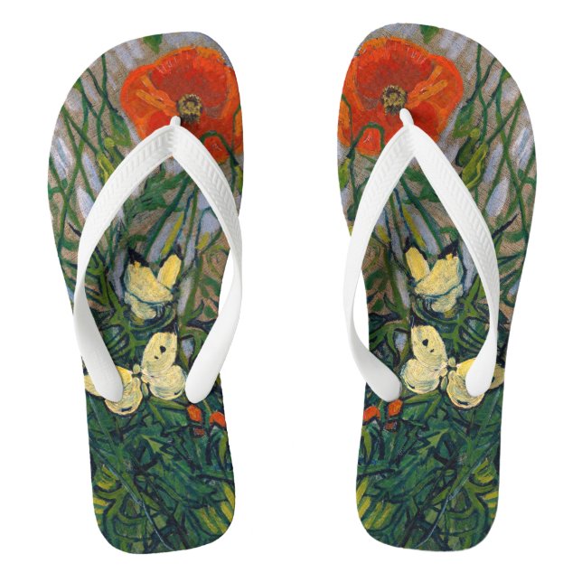 Vincent van Gogh - Butterflies and Poppies Flip Flops (Footbed)