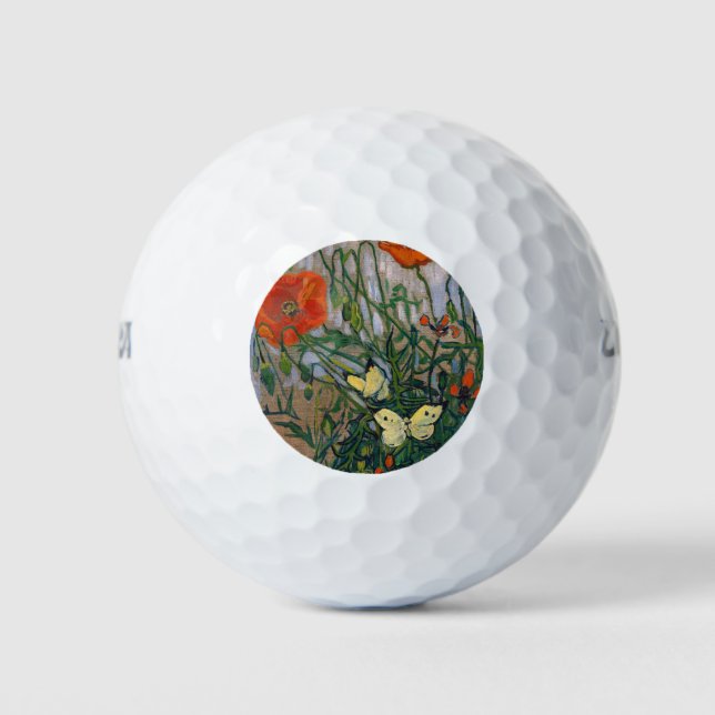Vincent van Gogh - Butterflies and Poppies Golf Balls (Front)