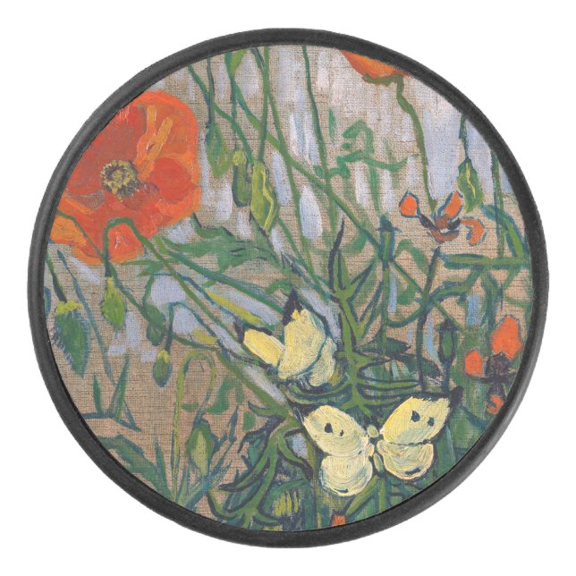 Vincent van Gogh - Butterflies and Poppies Hockey Puck (Front)