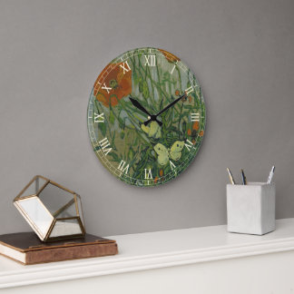 Vincent van Gogh - Butterflies and Poppies Large Clock