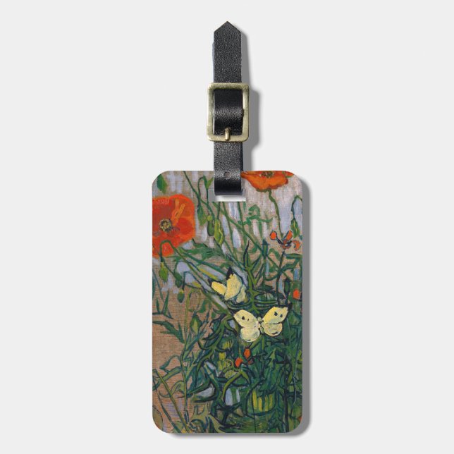 Vincent van Gogh - Butterflies and Poppies Luggage Tag (Front Vertical)