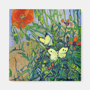 Vincent van Gogh Butterflies and Poppies Magnet