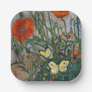 Vincent van Gogh - Butterflies and Poppies Paper Plate