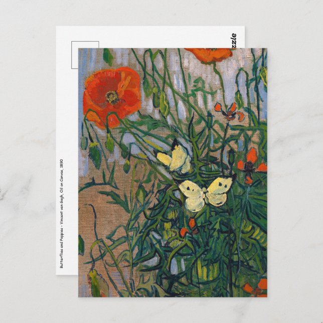 Vincent van Gogh - Butterflies and Poppies Postcard (Front/Back)