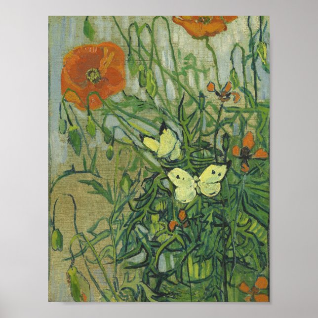 Vincent Van Gogh - Butterflies and poppies Poster (Front)
