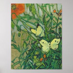 Vincent Van Gogh - Butterflies and poppies Poster