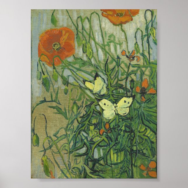 Vincent Van Gogh - Butterflies and poppies Poster (Front)