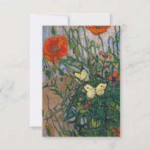 Vincent van Gogh - Butterflies and Poppies Thank You Card