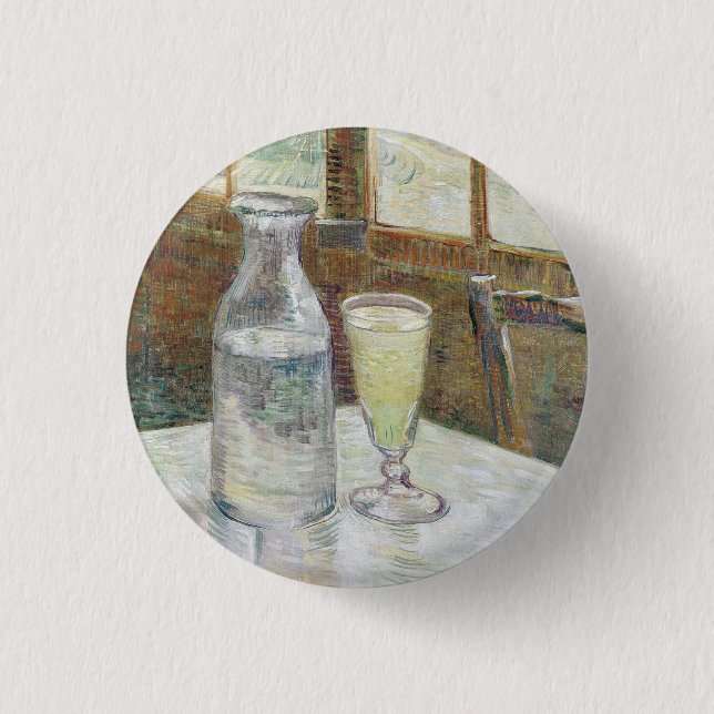 Vincent Van Gogh Cafe Table with Absinthe 3 Cm Round Badge (Front)