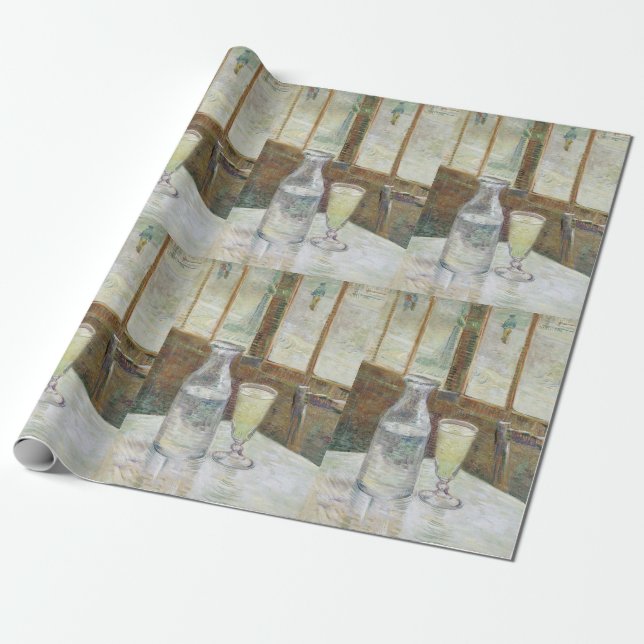 Vincent Van Gogh Cafe Table with Absinthe Wrapping Paper (Unrolled)