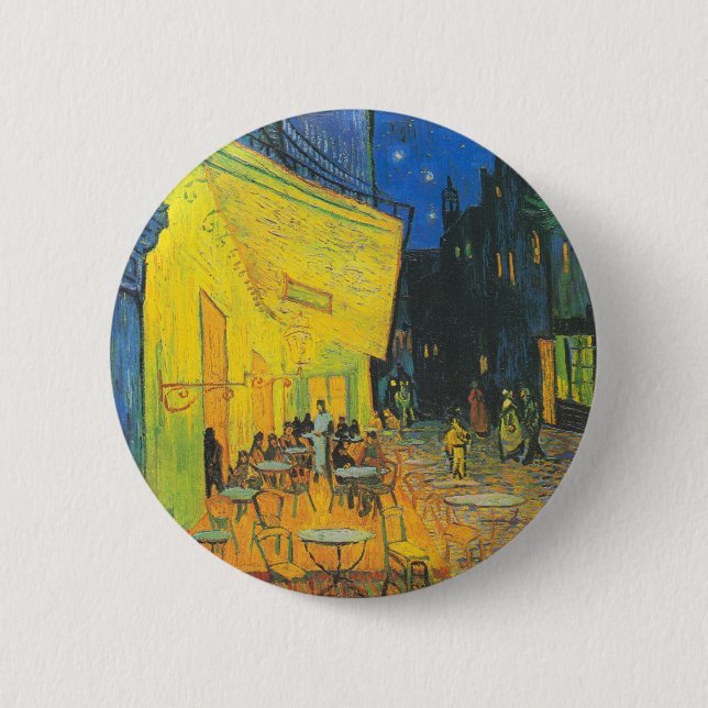 Vincent Van Gogh Cafe Terrace at Night  6 Cm Round Badge (Front)