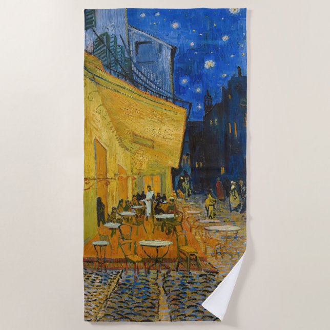 Vincent van Gogh - Cafe Terrace at Night Beach Towel (Front)
