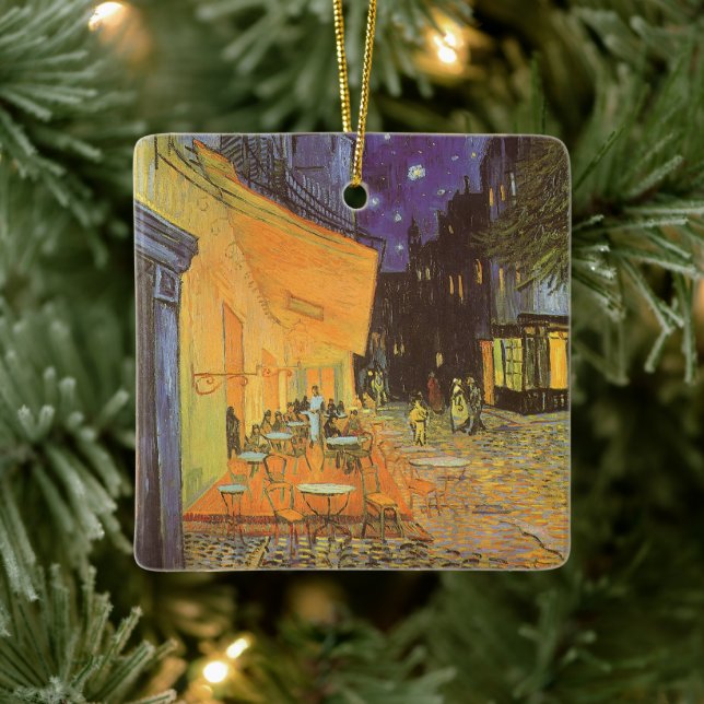 Vincent van Gogh - Cafe Terrace at Night Ceramic Tree Decoration (Tree)