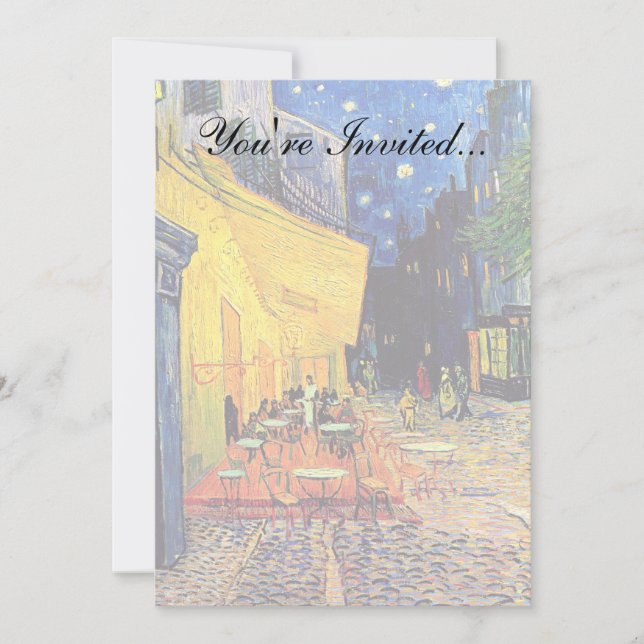 Vincent Van Gogh - Cafe Terrace At Night Fine Art Invitation (Front)